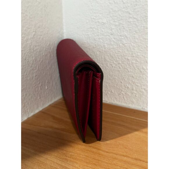 Michael Kors Saffiano Jet Set Red Small Bifold Wallet EUC - Picture 4 of 10